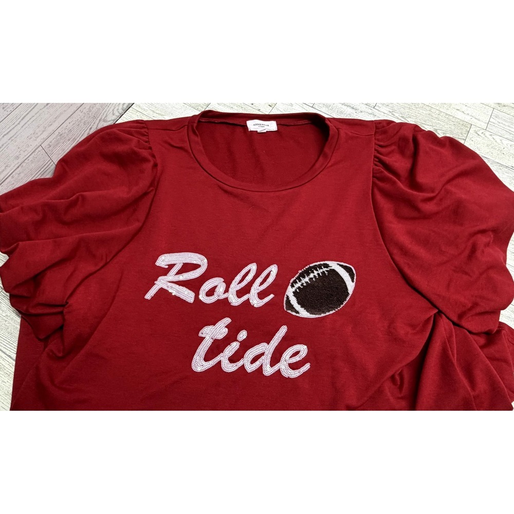 Boutique AnnieWear‎ Football Sequin BAMA Top Shirt College Roll Tide Women's XL